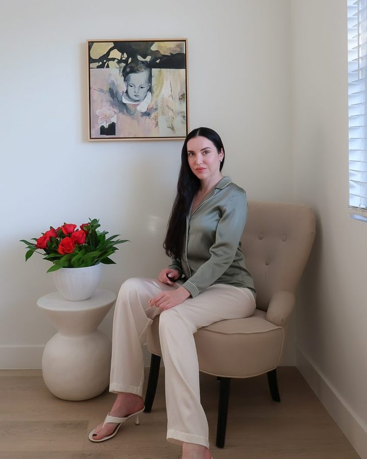 Painting by Inna Kharchuk installed in a home