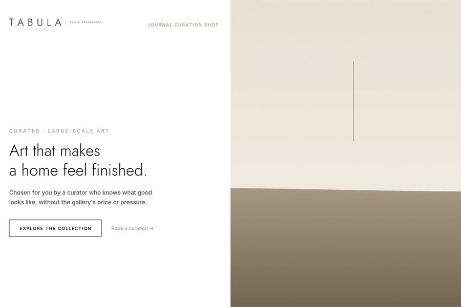 TABULA website hero mockup